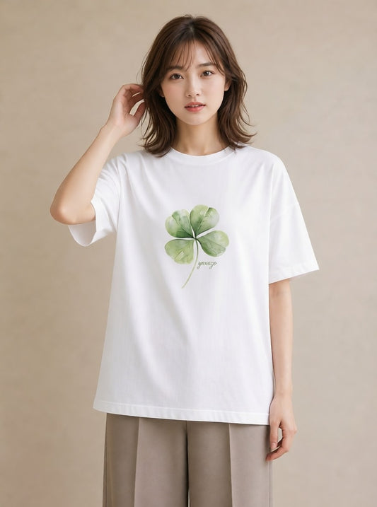デザインTシャツ レディース 扇子 そよ風 ナチュラル アンティーク イラスト 手描き風 女性向けギフト 散歩 白T YMAZO