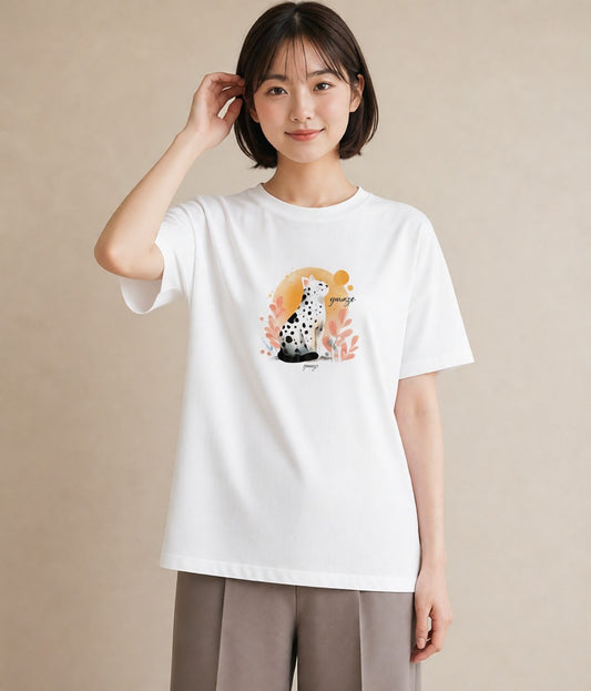 デザインTシャツ レディース ニャンコ 猫 ねこ イラスト カジュアル 通学 誕生日プレゼント 白T YMAZO