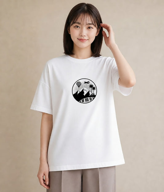 Tシャツ レディース 旅 トラベル スタンプ イラスト ラフ レイヤード 白T