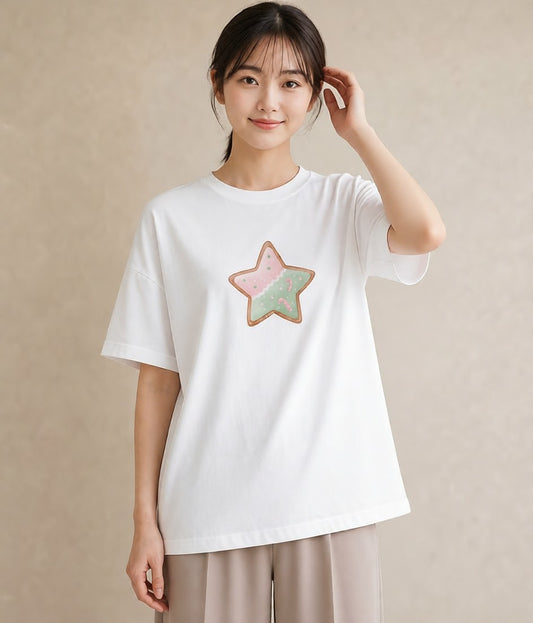 プリントTシャツ レディース キャンディ 食べ物 フード イラスト ガーリー 20代 カジュアルコーデ 白T YMAZO