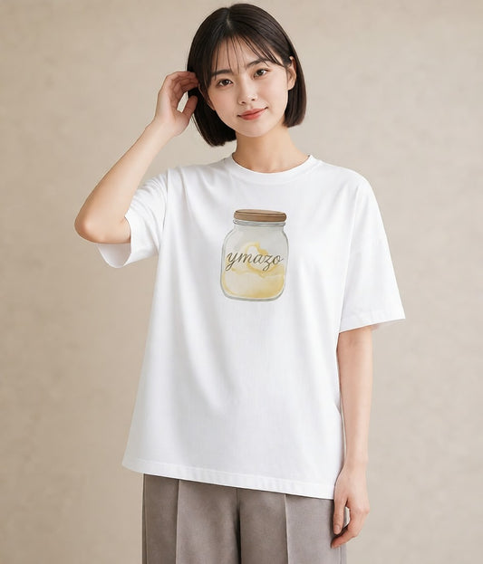 Tシャツ レディース パフェ 食べ物 フード イラスト こなれ感 夏コーデ 通学 白T YMAZO