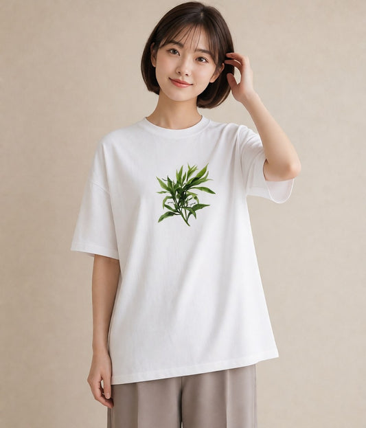 プリントTシャツ レディース ハーブティー 食べ物 フード イラスト ユニーク ママ カフェ服 白T YMAZO