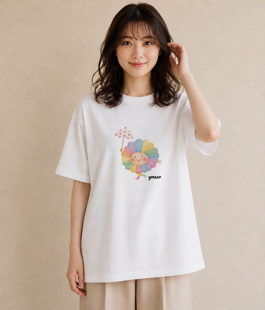 Tシャツ レディース 雲 星空 宇宙 イラスト 韓国風 友達ギフト 部屋着 白T YMAZO