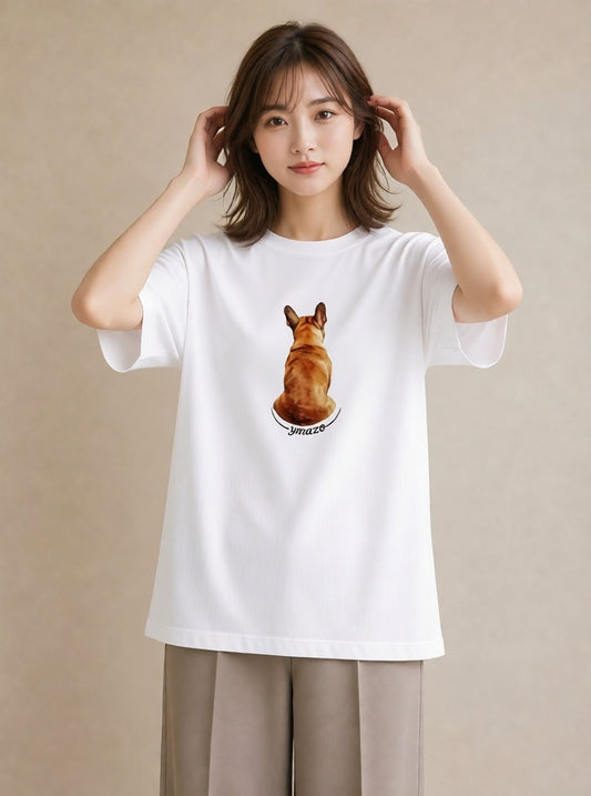 デザインTシャツ レディース 保護犬 犬 いぬ イラスト ユニーク 母娘コーデ 自分用 白T YMAZO