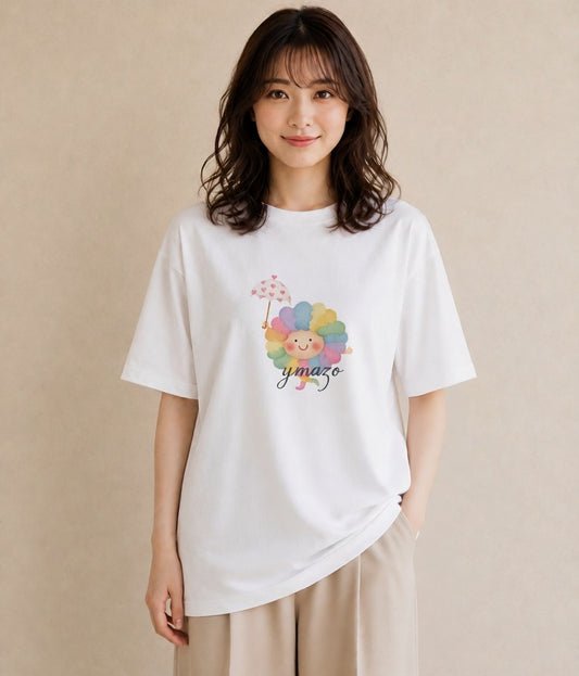 半袖Tシャツ レディース 虹 星空 宇宙 イラスト 淡色 旅行 母娘コーデ 白T YMAZO