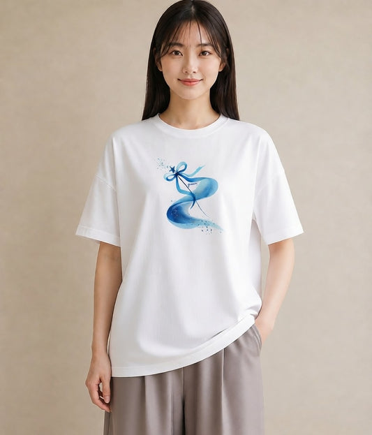 デザインTシャツ レディース 射手座 星空 宇宙 イラスト ミニマル 敬老の日 ホワイトデー 白T YMAZO