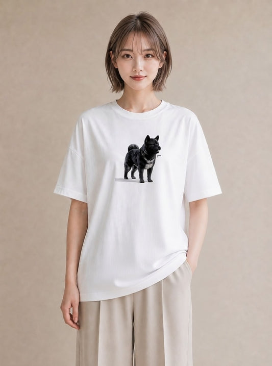 半袖Tシャツ レディース 柴犬 しばいぬ 犬 いぬ イラスト ポップ クリスマス 旅行 白T YMAZO