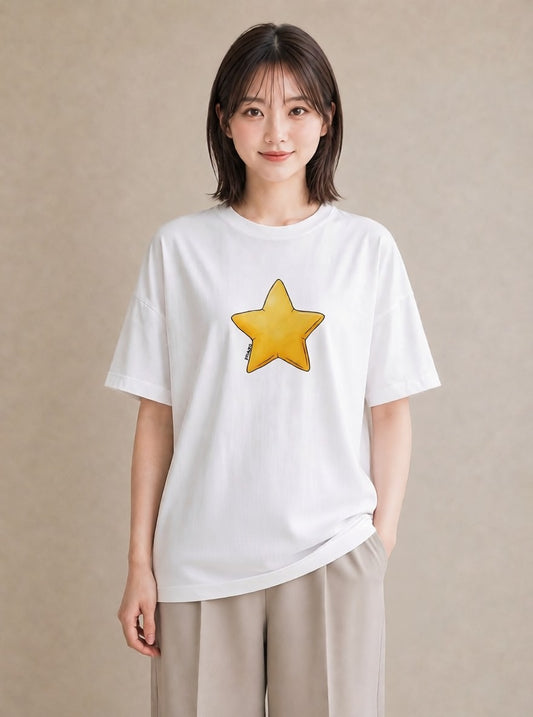 プリントTシャツ レディース 星 星空 宇宙 イラスト アート風 春コーデ 姉妹 白T YMAZO