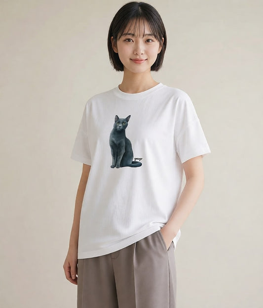 Tシャツ レディース シャム 猫 ねこ イラスト ニュアンス ギフト 母の日 白T YMAZO
