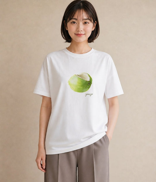 半袖Tシャツ レディース バナナ 食べ物 フード イラスト ラフカジュアル 散歩 お出かけ 白T YMAZO
