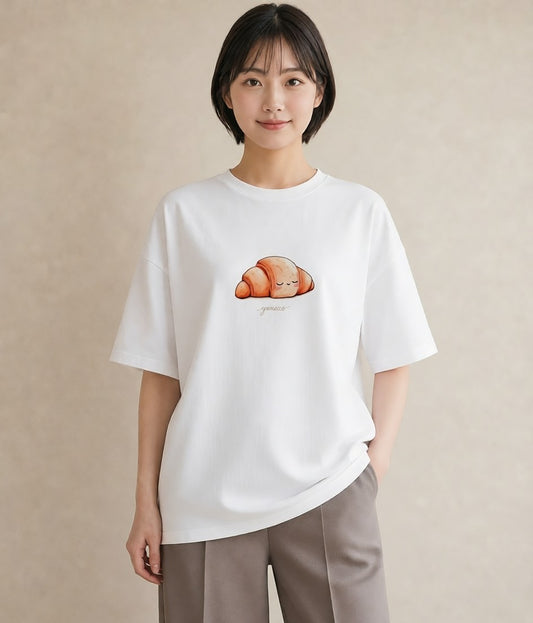 半袖Tシャツ レディース 食パン 食べ物 フード イラスト モード 姉妹 送別ギフト 白T YMAZO