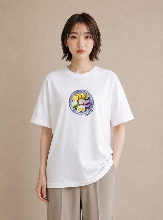デザインTシャツ レディース お寿司 食べ物 フード イラスト ポップ 20代 カジュアルコーデ 白T YMAZO