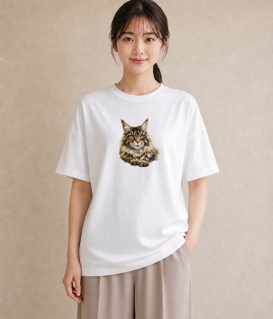 Tシャツ レディース ソマリ 猫 ねこ イラスト きれいめカジュアル 女子会 お揃い 白T YMAZO