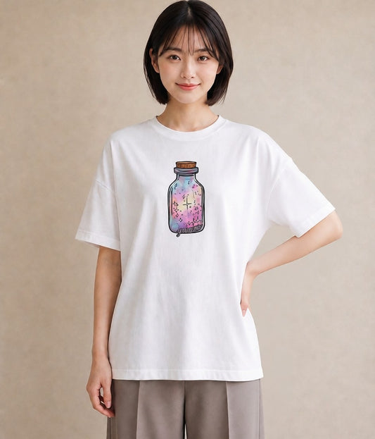 デザインTシャツ レディース ミルク 食べ物 フード イラスト きれいめカジュアル 自分用 ルームウェア 白T YMAZO