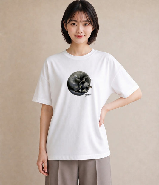 半袖Tシャツ レディース シャム 猫 ねこ イラスト 北欧風 送別ギフト 通勤 白T YMAZO