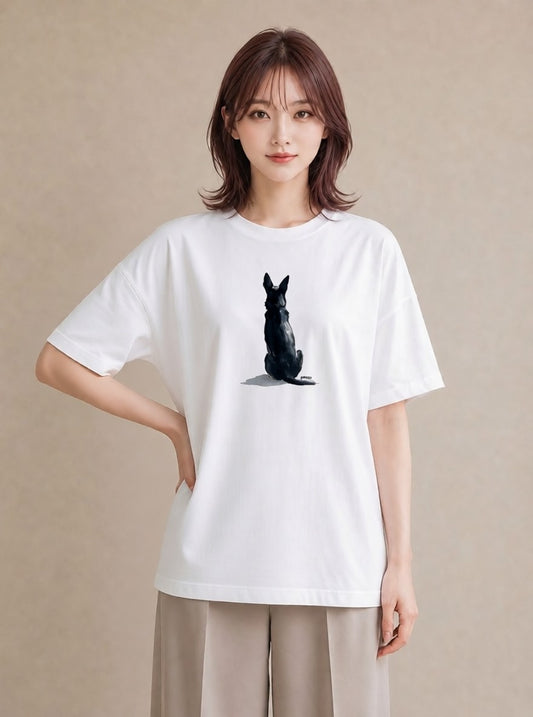 グラフィックTシャツ レディース 犬好き 犬 いぬ イラスト レトロ 自分用 ルームウェア 白T