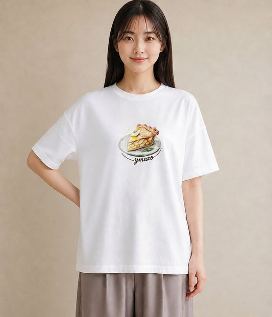 半袖Tシャツ レディース クロワッサン 食べ物 フード イラスト 抜け感 お出かけ 普段着 白T YMAZO