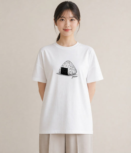 半袖Tシャツ レディース おにぎり 食べ物 フード イラスト 北欧風 部屋着 女性向けギフト 白T YMAZO