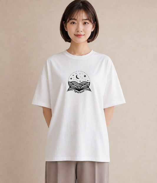 プリントTシャツ レディース 本 読書 ブック イラスト ゆるコーデ 在宅 公園 白T YMAZO