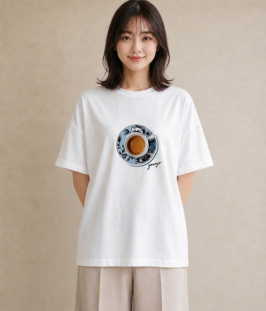 グラフィックTシャツ レディース 抹茶 食べ物 フード イラスト ボタニカル ママ カフェ服 白T YMAZO