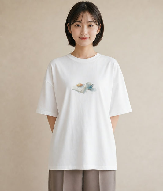 グラフィックTシャツ レディース クロワッサン 食べ物 フード イラスト 可愛い ギフト 母の日 白T YMAZO