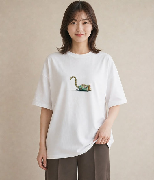 プリントTシャツ レディース メインクーン 猫 ねこ イラスト きれいめカジュアル 敬老の日 ホワイトデー 白T YMAZO