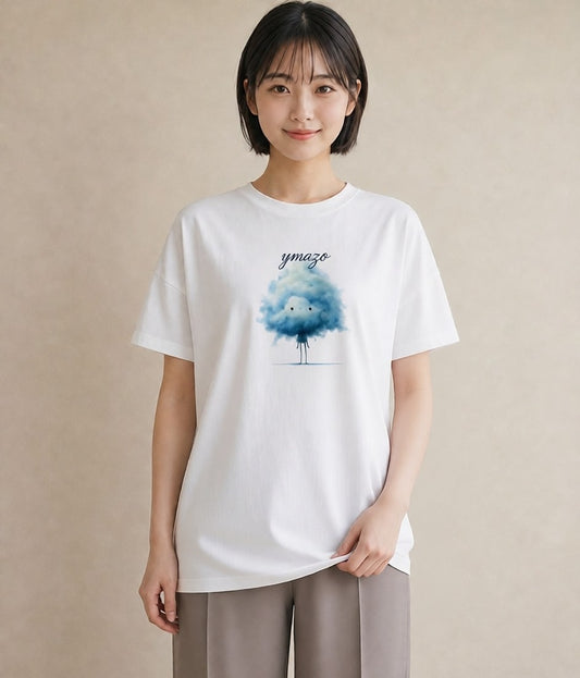 Tシャツ レディース 雲 星空 宇宙 イラスト ギフト 母の日 白T YMAZO