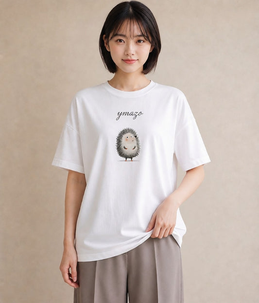 デザインTシャツ レディース ハリネズミ ペット 動物 イラスト ナチュラル 春コーデ 姉妹 白T YMAZO