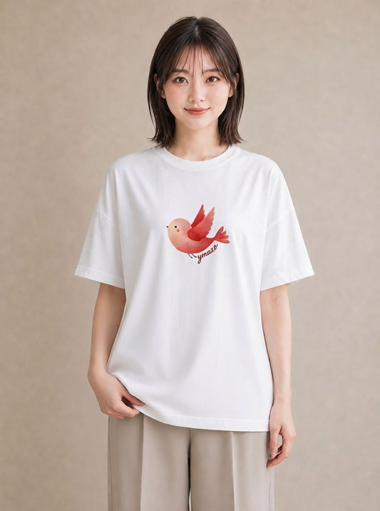 デザインTシャツ レディース マメルリハ ペット 動物 イラスト 線画 ホワイトデー 春服 白T YMAZO