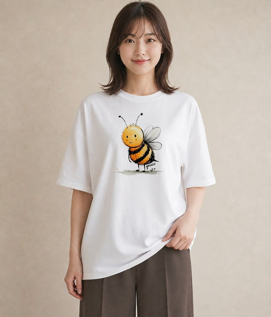 Tシャツ レディース ハニー 食べ物 フード イラスト 韓国風 誕生日プレゼント 綿100 白T YMAZO