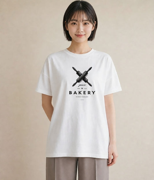 Tシャツ レディース パン ベーカリー イラスト ボタニカル レイヤード 友達ギフト 白T YMAZO