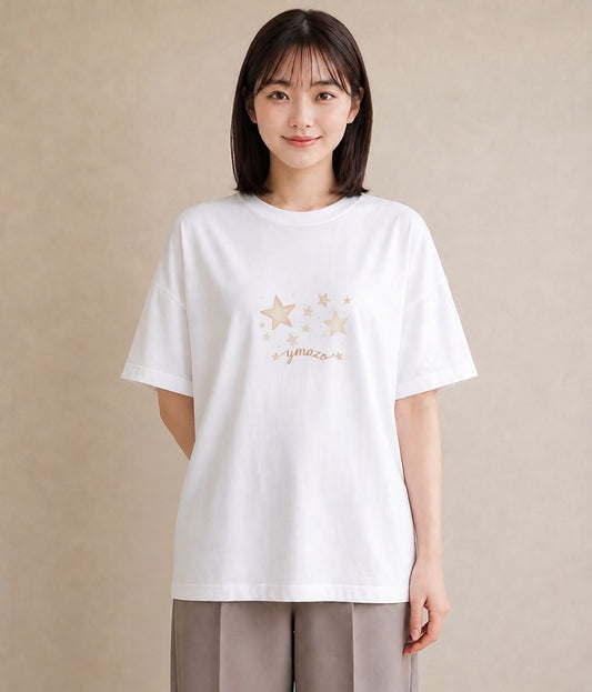 デザインTシャツ レディース 牡牛座 星空 宇宙 イラスト ナチュラル 親子 20代 白T YMAZO
