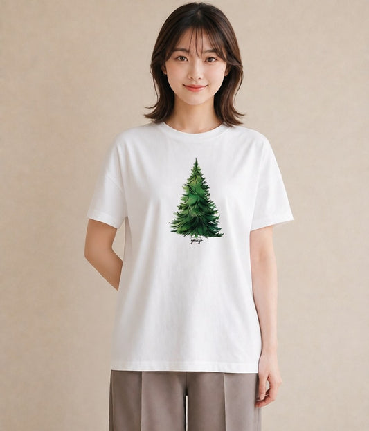半袖Tシャツ レディース 木 植物 ボタニカル イラスト アート風 おしゃれギフト 社会人 白T YMAZO
