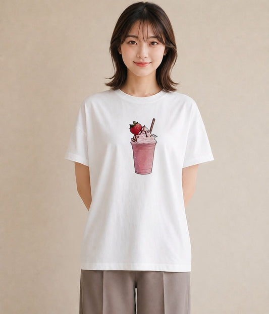 プリントTシャツ レディース パフェ 食べ物 フード イラスト モード ギフト 母の日 白T YMAZO