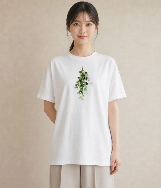 プリントTシャツ レディース すずらん 花 花柄 イラスト 可愛い ルームウェア ギフト 白T YMAZO