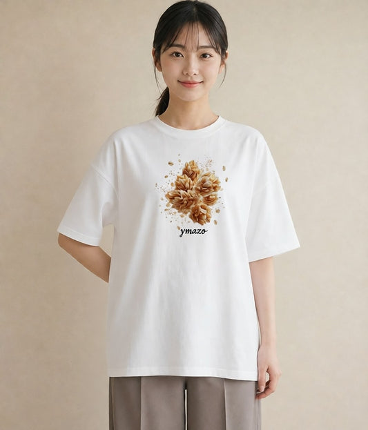 グラフィックTシャツ レディース ポップコーン 食べ物 フード イラスト ヴィンテージ風 姉妹 送別ギフト 白T YMAZO