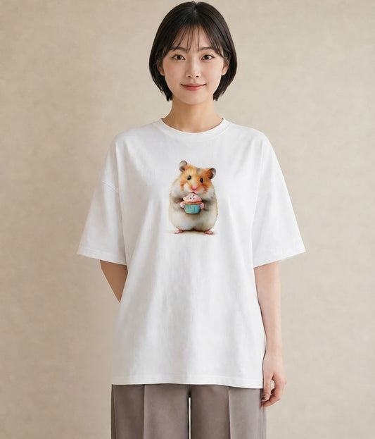 グラフィックTシャツ レディース モルモット ペット 動物 イラスト ユニーク 在宅 公園 白T YMAZO