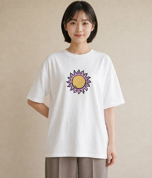 プリントTシャツ レディース 太陽 星空 宇宙 イラスト 可愛い お揃い 親子 白T YMAZO