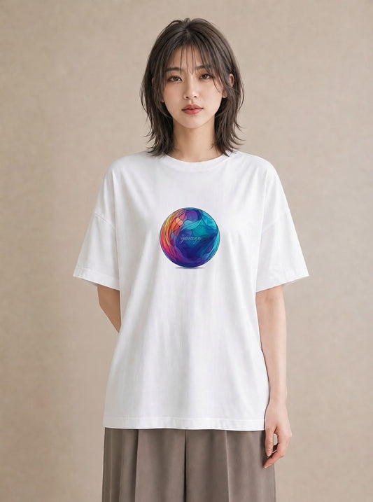 デザインTシャツ レディース プラネット 星空 宇宙 イラスト 女性 旅行用 白T YMAZO