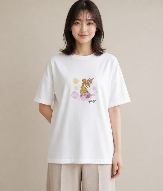 プリントTシャツ レディース 蟹座 星空 宇宙 イラスト 旅行 母娘コーデ 白T YMAZO