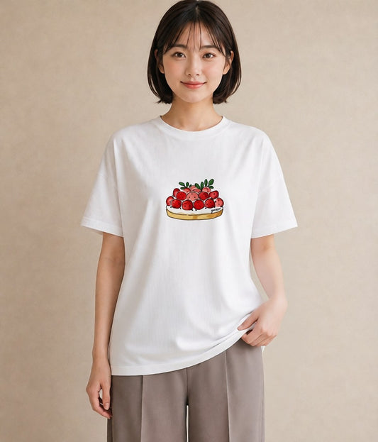 グラフィックTシャツ レディース パフェ 食べ物 フード イラスト ラフカジュアル 自分用 ルームウェア 白T YMAZO