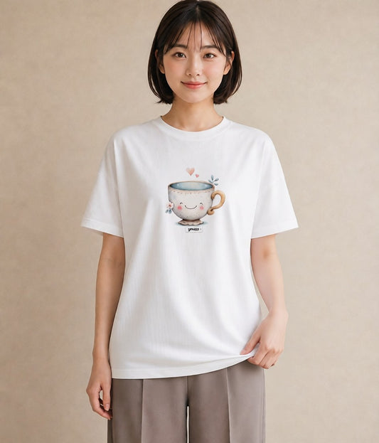 デザインTシャツ レディース ココア 食べ物 フード イラスト 旅行コーデ ルームウェア ギフト 白T YMAZO