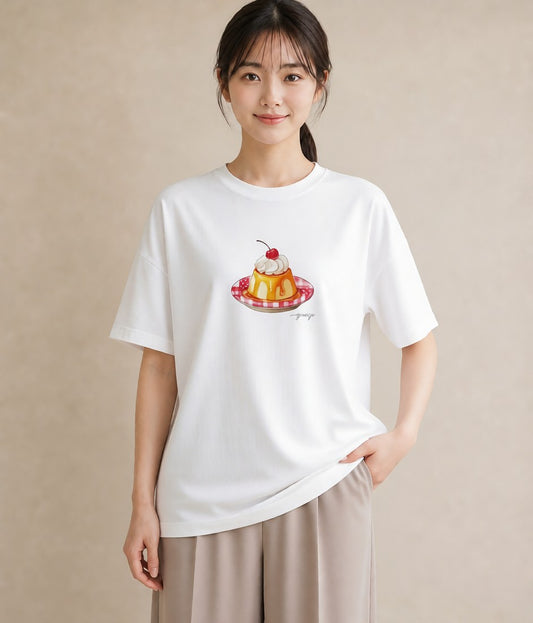 グラフィックTシャツ レディース どら焼き 食べ物 フード イラスト 個性的 週末コーデ 敬老の日 白T YMAZO