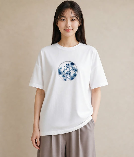 グラフィックTシャツ レディース 蟹座 星空 宇宙 イラスト ラフ お揃い 親子 白T YMAZO