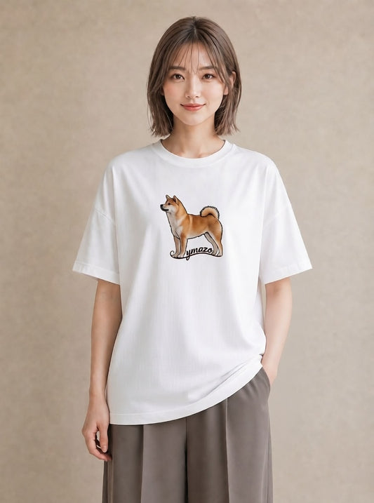 グラフィックTシャツ レディース 柴犬 しばいぬ 犬 いぬ イラスト 休日コーデ ギフト 母の日 白T