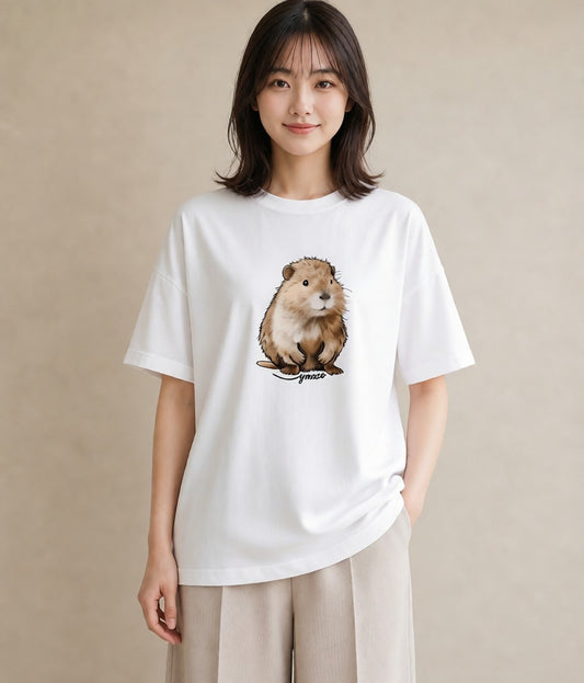 グラフィックTシャツ レディース ロボロフスキー ペット 動物 イラスト こなれ感 夏コーデ 通学 白T YMAZO