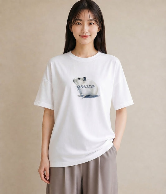 プリントTシャツ レディース シマリス ペット 動物 イラスト 旅行コーデ 女性向けギフト 散歩 白T YMAZO