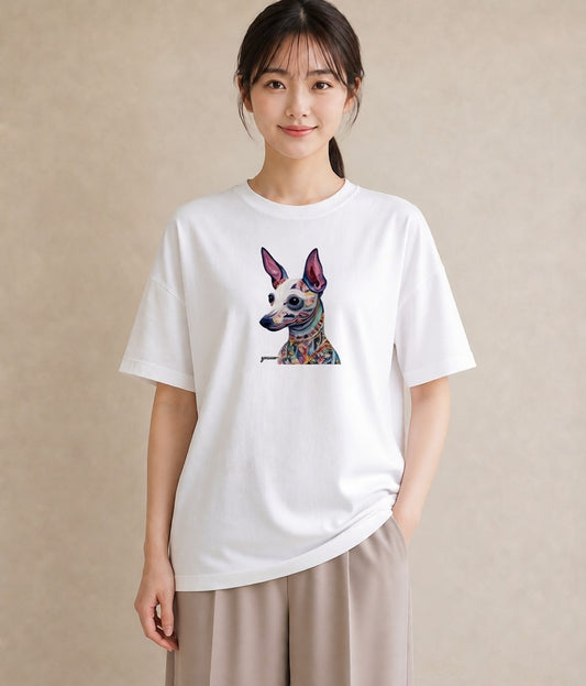半袖Tシャツ レディース チワワ 犬 いぬ イラスト 可愛い 敬老の日 ホワイトデー 白T YMAZO