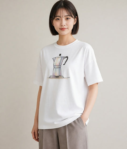 Tシャツ レディース コーヒー カフェ 珈琲 イラスト 20代 カジュアルコーデ 白T YMAZO