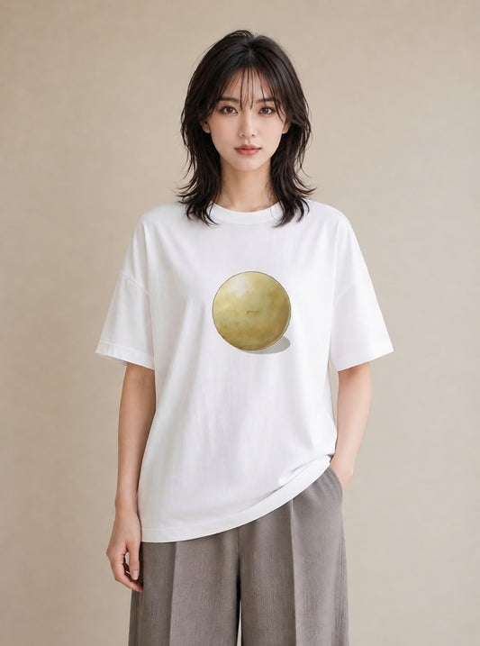 プリントTシャツ レディース どら焼き 食べ物 フード イラスト ミニマル 旅行用 海 白T YMAZO